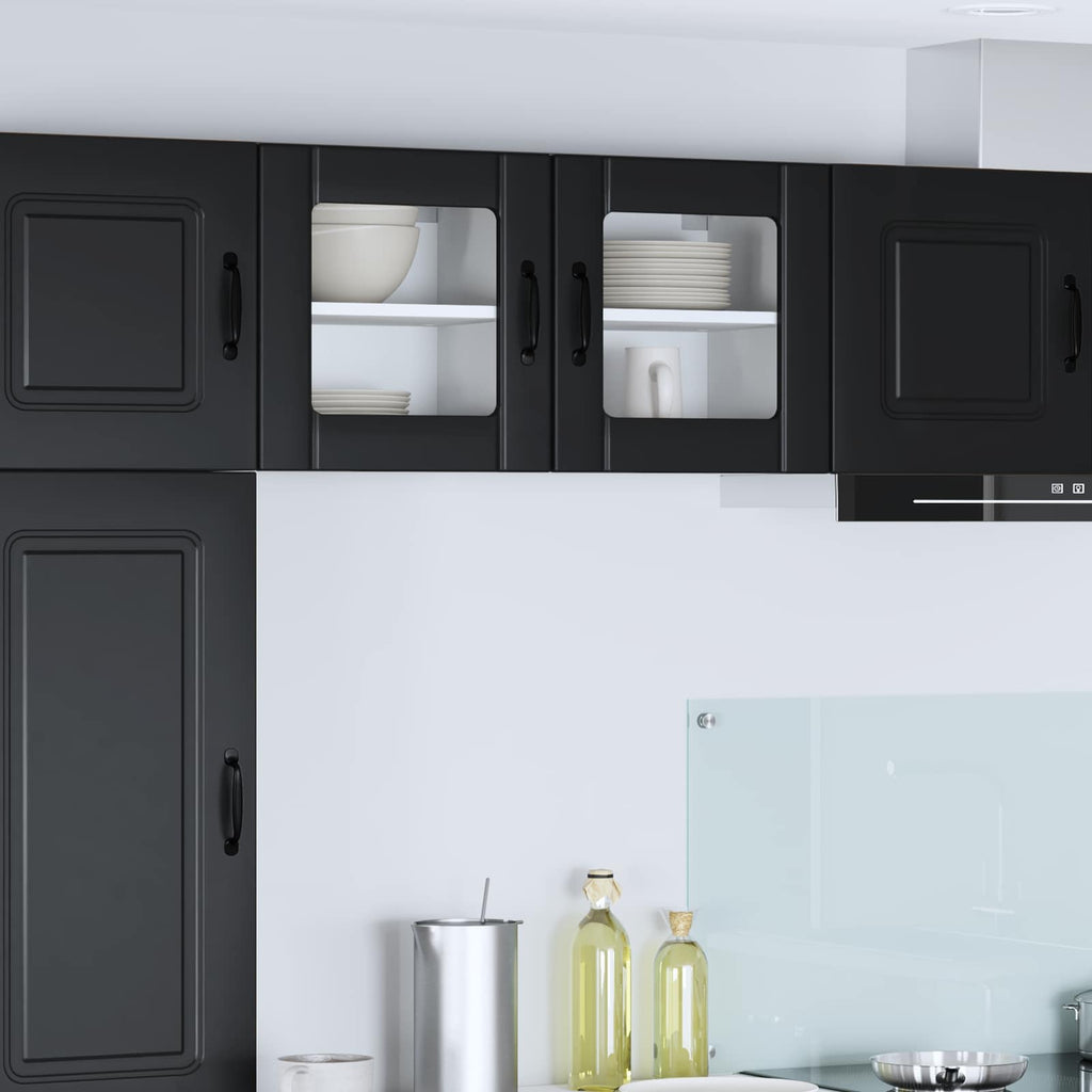 vidaXL Wandglas-Schrank LUCCA 2 pcs Schwarz 40 x 31 x 40 cm