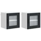 vidaXL Wandglas-Schrank LUCCA 2 pcs Schwarz 40 x 31 x 40 cm