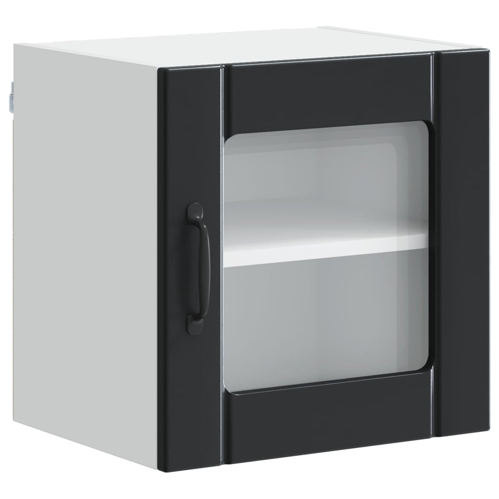 vidaXL Wandglas-Schrank LUCCA 2 pcs Schwarz 40 x 31 x 40 cm