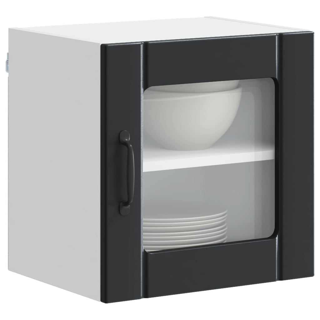 vidaXL Wandglas-Schrank LUCCA 2 pcs Schwarz 40 x 31 x 40 cm