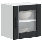 vidaXL Wandglas-Schrank LUCCA 2 pcs Schwarz 40 x 31 x 40 cm