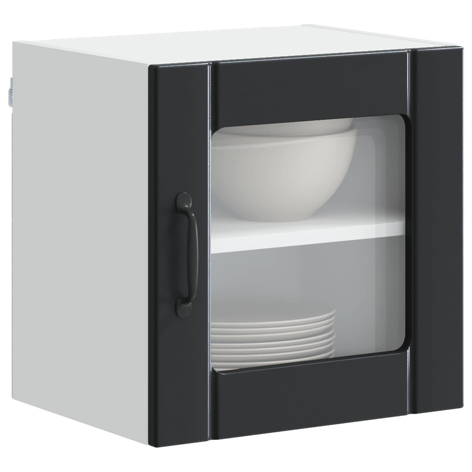 vidaXL Wandglas-Schrank LUCCA 2 pcs Schwarz 40 x 31 x 40 cm