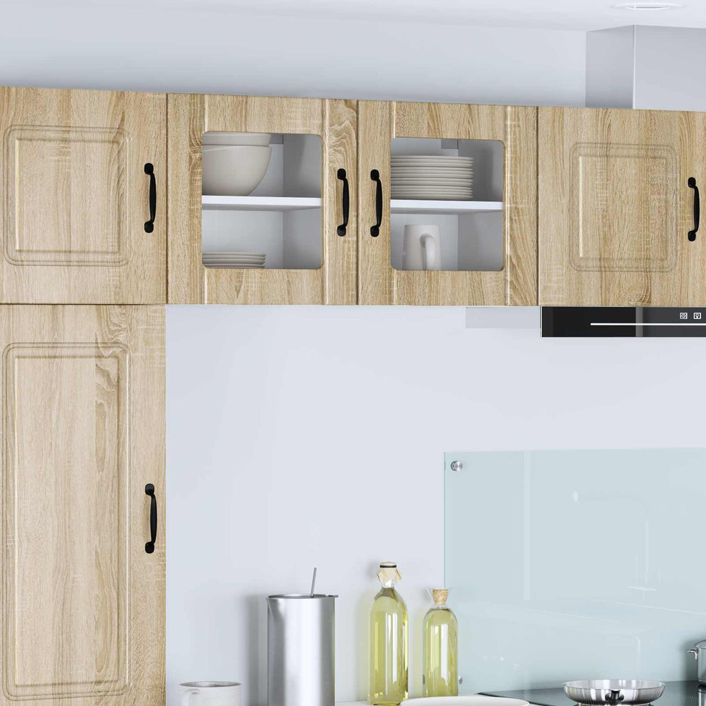 vidaXL Wandglas-Schrank LUCCA 2 pcs Sonoma-Eiche 40 x 31 x 40 cm