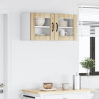 vidaXL Wandglas-Schrank LUCCA 2 pcs Sonoma-Eiche 40 x 31 x 40 cm