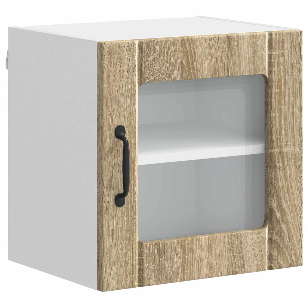 vidaXL Wandglas-Schrank LUCCA 2 pcs Sonoma-Eiche 40 x 31 x 40 cm