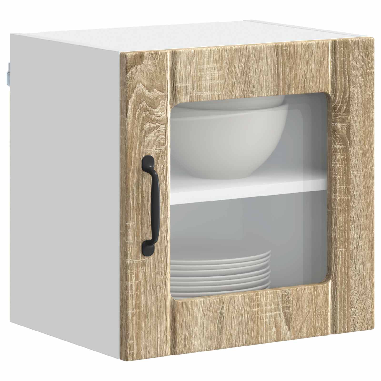 vidaXL Wandglas-Schrank LUCCA 2 pcs Sonoma-Eiche 40 x 31 x 40 cm