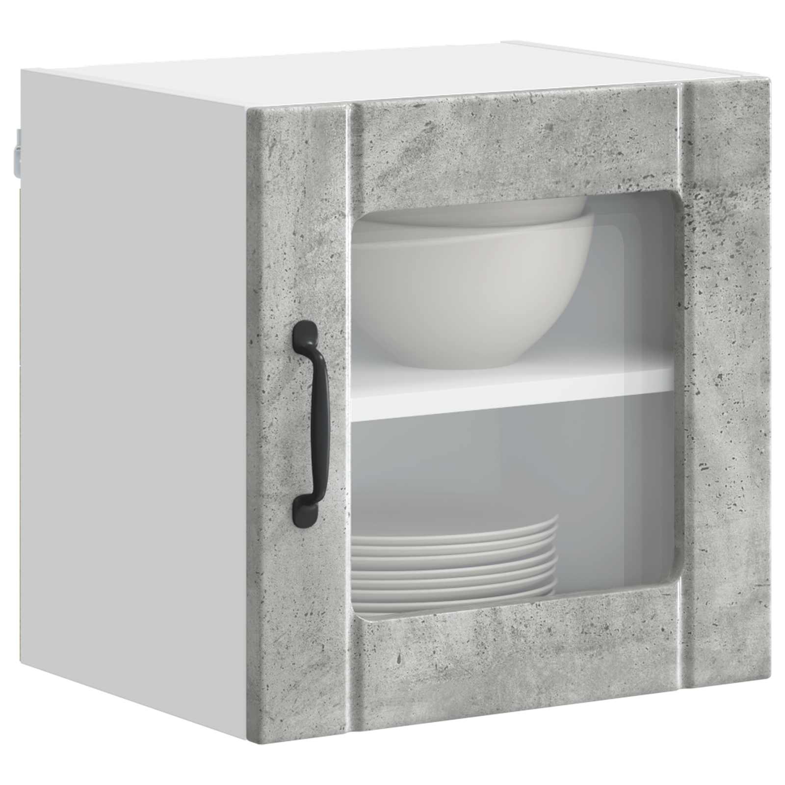 vidaXL Wandglas-Schrank LUCCA Betongrau 40 x 31 x 40 cm Holzwerkstoff