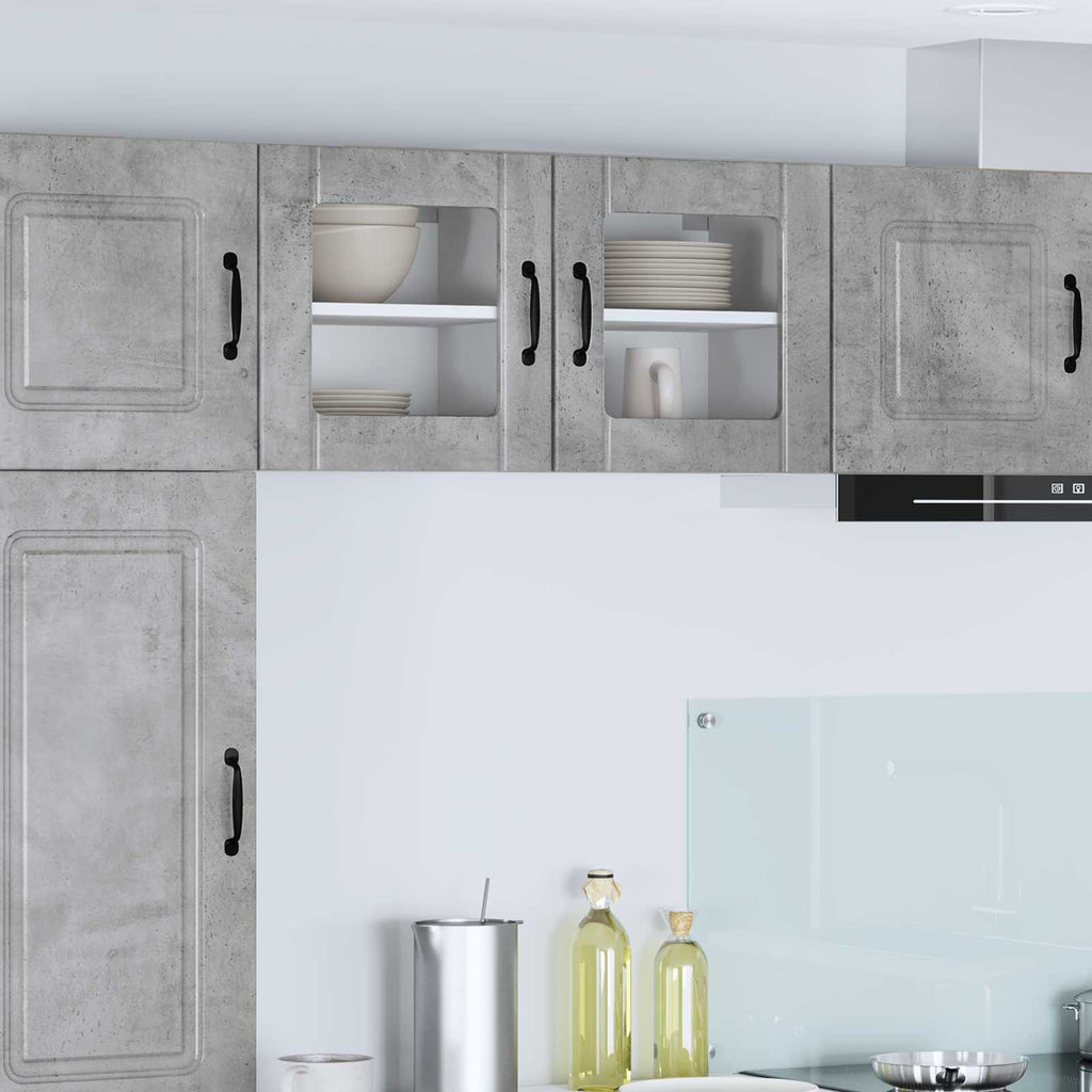 vidaXL Wandglas-Schrank LUCCA 2 pcs Betongrau 40 x 31 x 40 cm