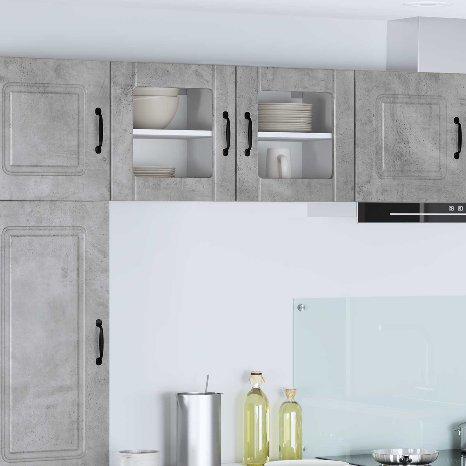 vidaXL Wandglas-Schrank LUCCA 2 pcs Betongrau 40 x 31 x 40 cm
