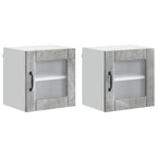 vidaXL Wandglas-Schrank LUCCA 2 pcs Betongrau 40 x 31 x 40 cm