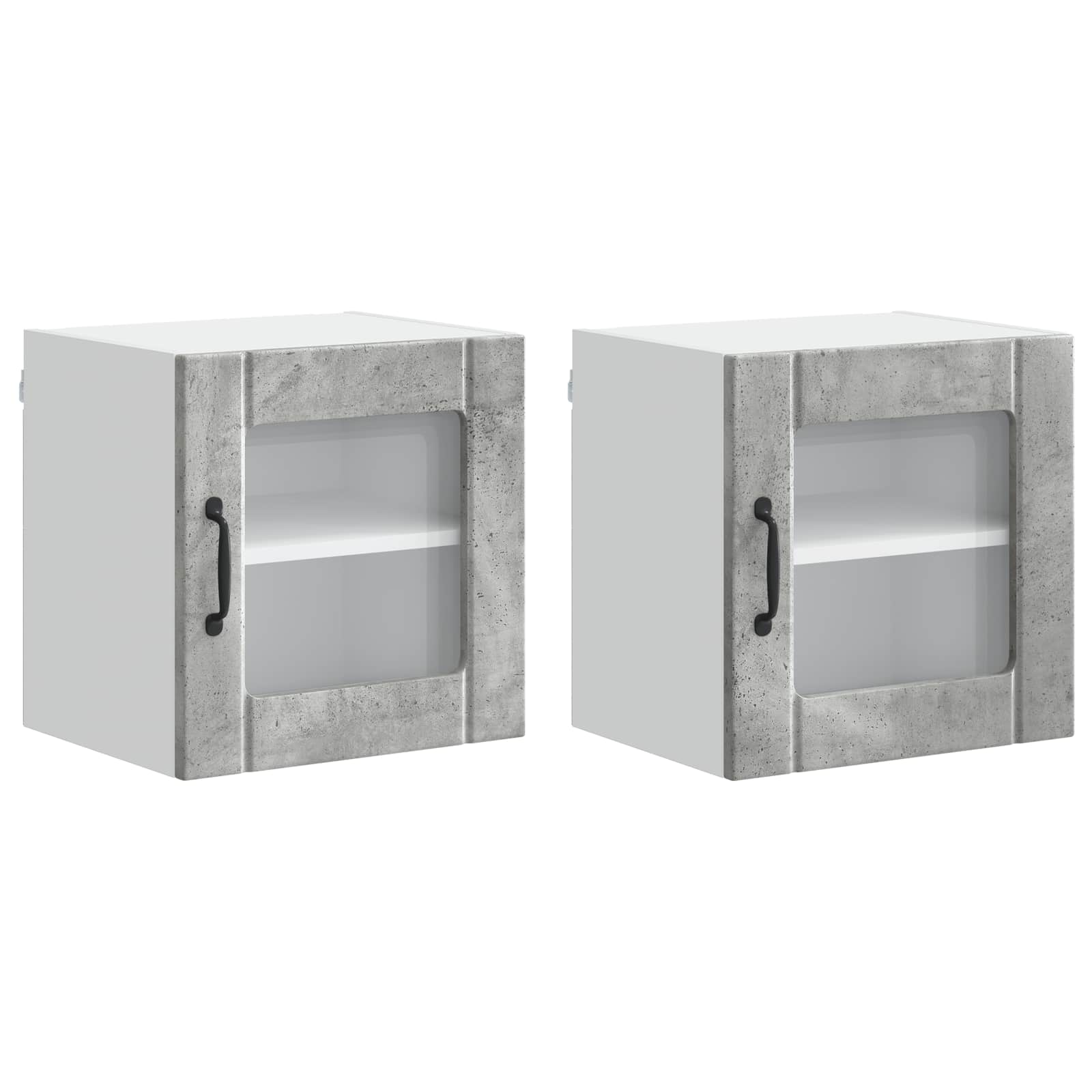 vidaXL Wandglas-Schrank LUCCA 2 pcs Betongrau 40 x 31 x 40 cm