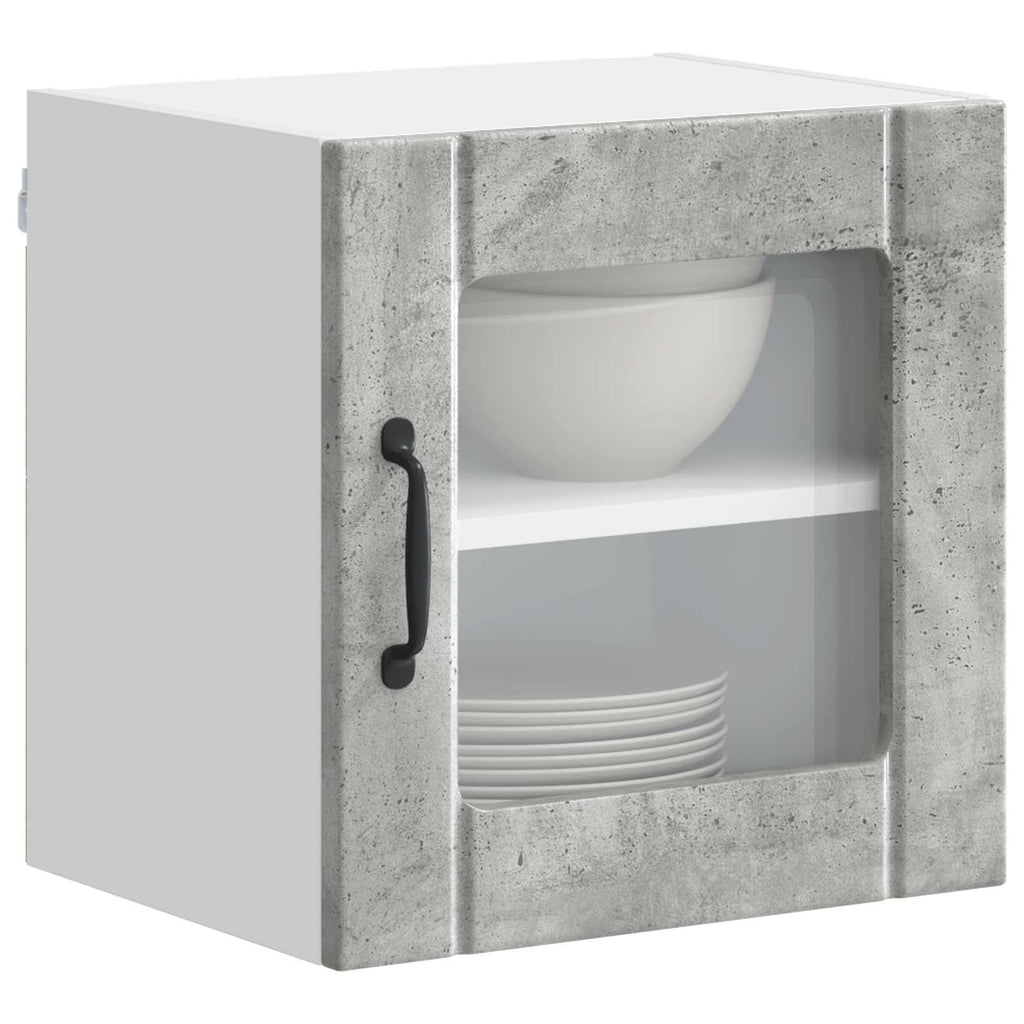 vidaXL Wandglas-Schrank LUCCA 2 pcs Betongrau 40 x 31 x 40 cm