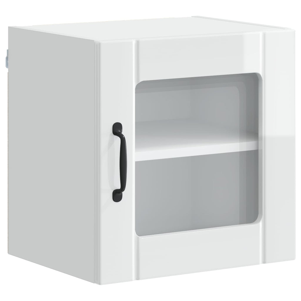 vidaXL Wandglas-Schrank LUCCA Hochglanz Weiß 40 x 31 x 40 cm