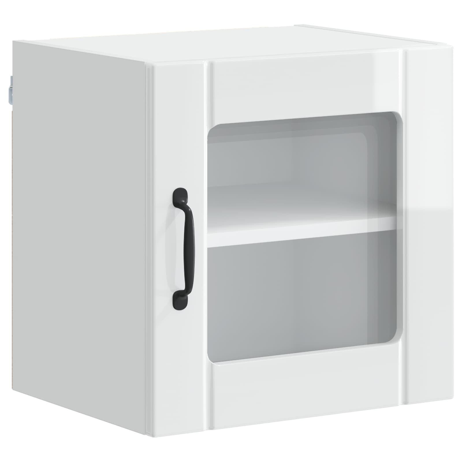 vidaXL Wandglas-Schrank LUCCA Hochglanz Weiß 40 x 31 x 40 cm