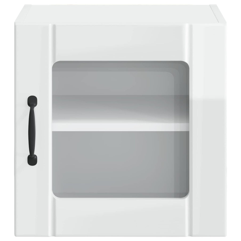 vidaXL Wandglas-Schrank LUCCA Hochglanz Weiß 40 x 31 x 40 cm