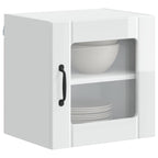 vidaXL Wandglas-Schrank LUCCA Hochglanz Weiß 40 x 31 x 40 cm