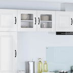 vidaXL Wandglas-Schrank LUCCA 2 pcs Hochglanz Weiß 40 x 31 x 40 cm