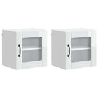 vidaXL Wandglas-Schrank LUCCA 2 pcs Hochglanz Weiß 40 x 31 x 40 cm