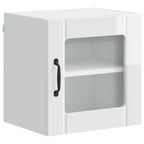 vidaXL Wandglas-Schrank LUCCA 2 pcs Hochglanz Weiß 40 x 31 x 40 cm
