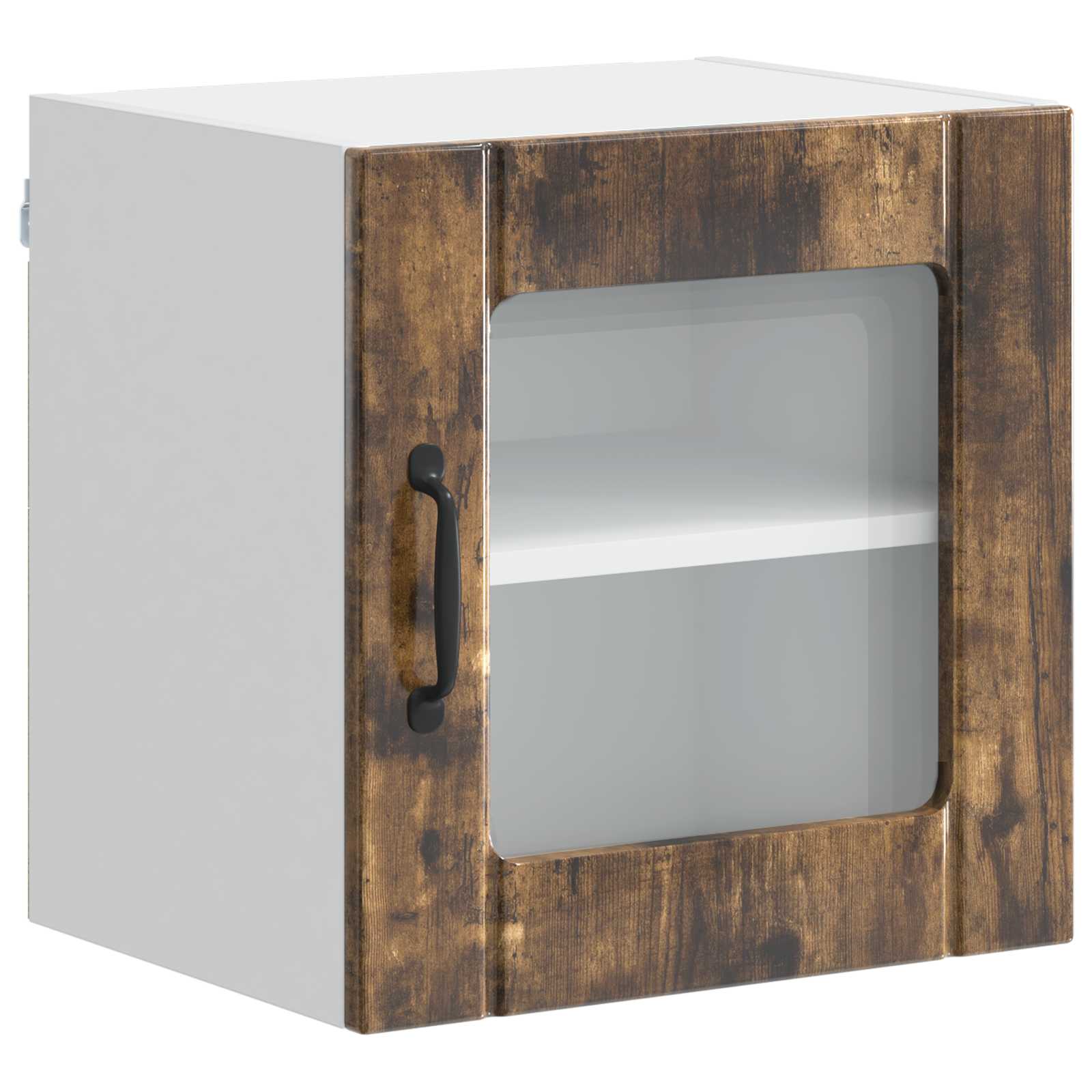 vidaXL Wandglas-Schrank LUCCA Geräucherte Eiche 40 x 31 x 40 cm