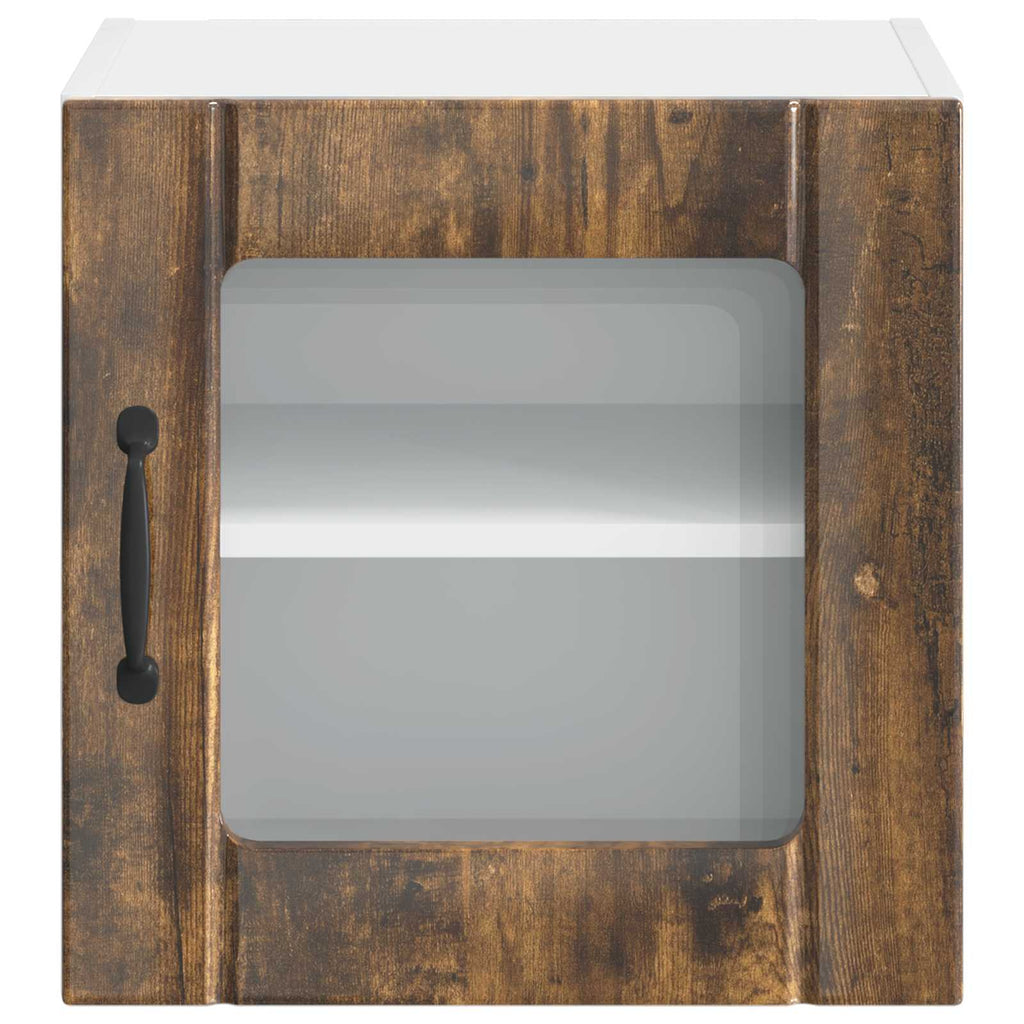 vidaXL Wandglas-Schrank LUCCA Geräucherte Eiche 40 x 31 x 40 cm