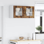vidaXL Wandglas-Schrank LUCCA 2 pcs Geräucherte Eiche 40 x 31 x 40 cm
