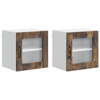 vidaXL Wandglas-Schrank LUCCA 2 pcs Geräucherte Eiche 40 x 31 x 40 cm