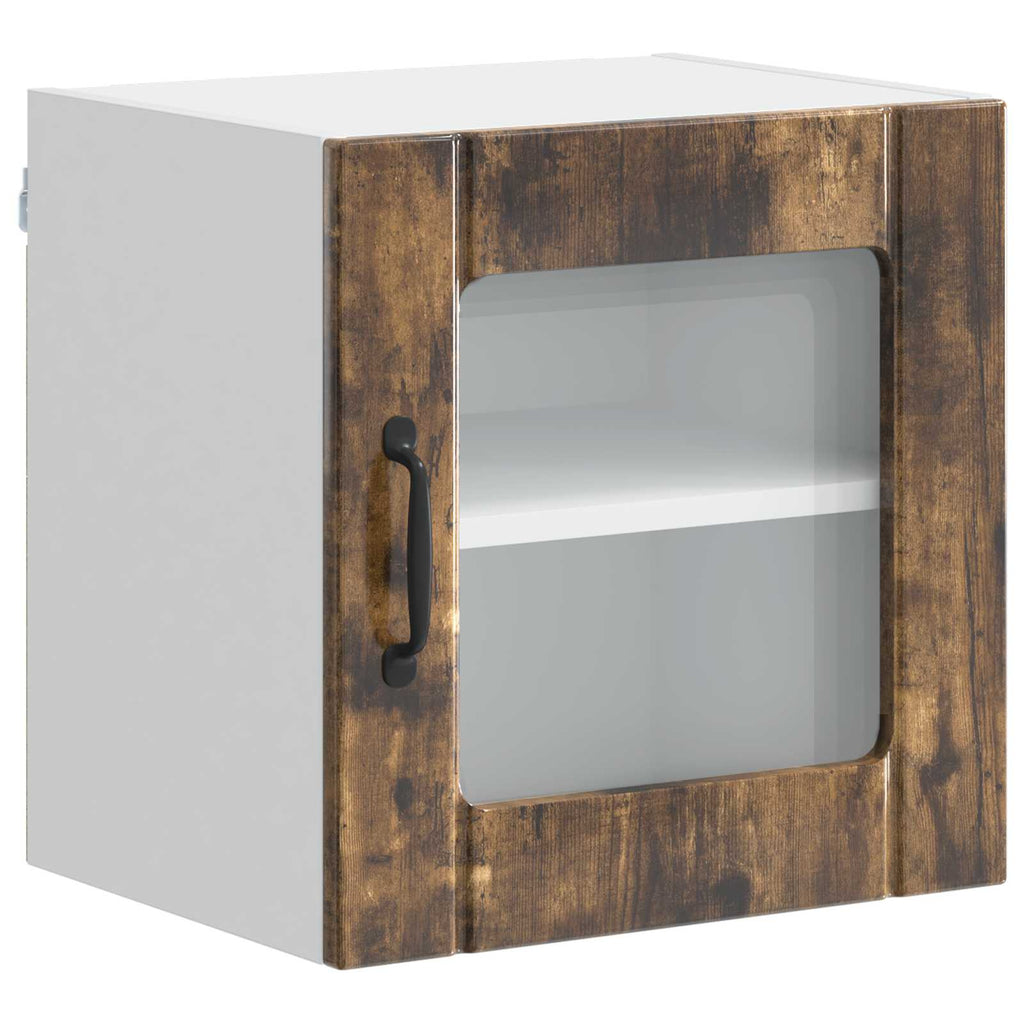 vidaXL Wandglas-Schrank LUCCA 2 pcs Geräucherte Eiche 40 x 31 x 40 cm