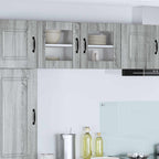vidaXL Wandglas-Schrank LUCCA Graues Sonoma 40 x 31 x 40 cm
