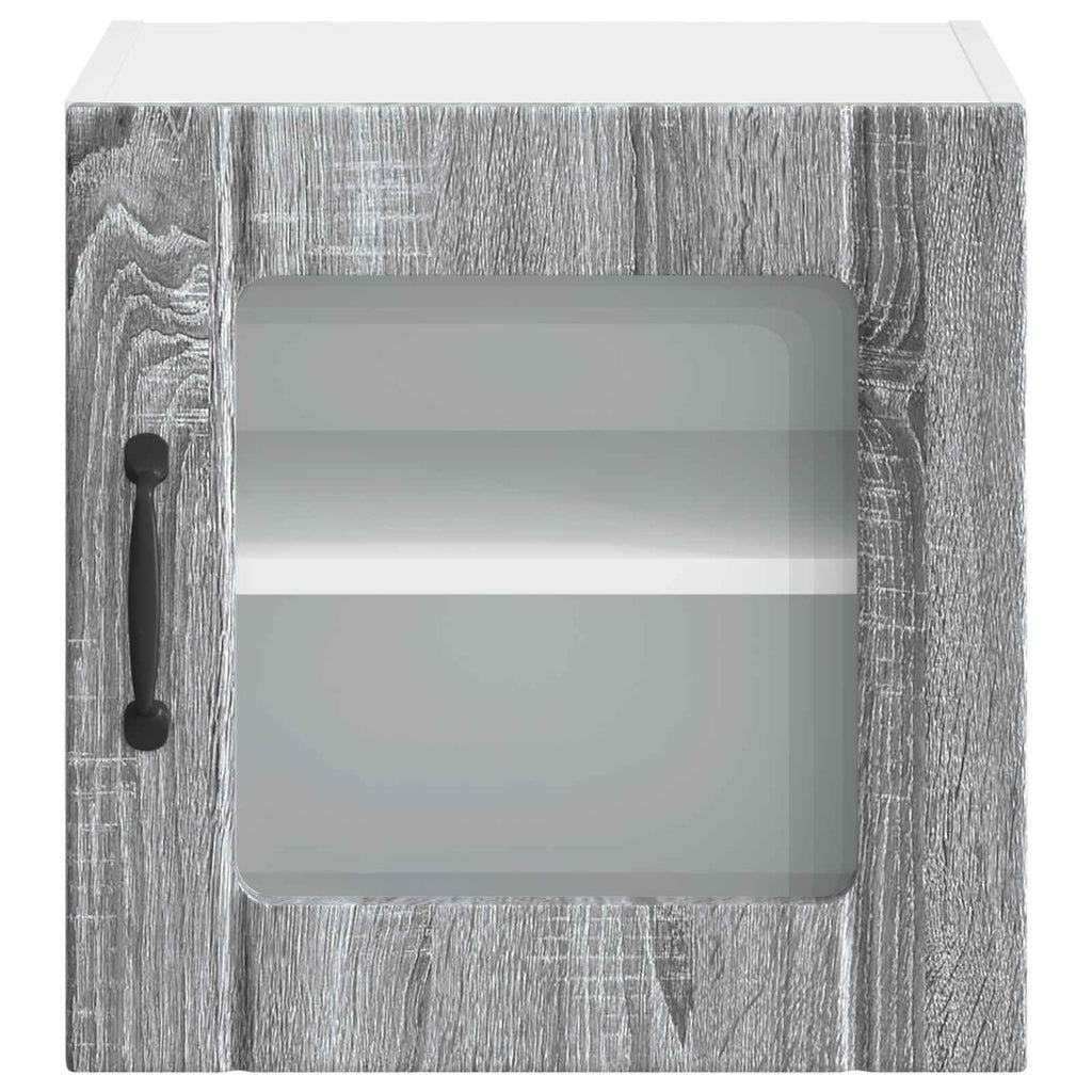 vidaXL Wandglas-Schrank LUCCA Graues Sonoma 40 x 31 x 40 cm