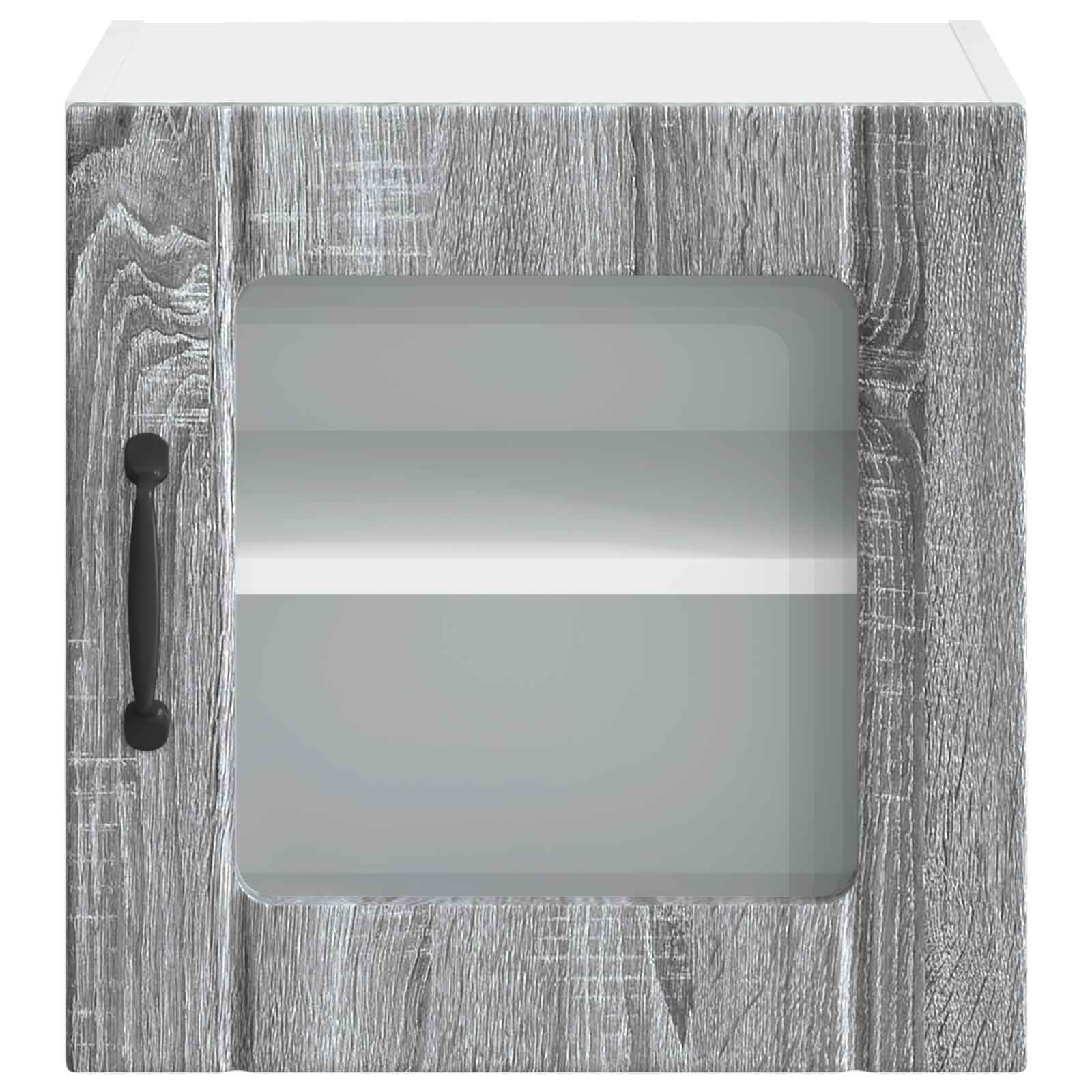 vidaXL Wandglas-Schrank LUCCA Graues Sonoma 40 x 31 x 40 cm