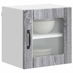 vidaXL Wandglas-Schrank LUCCA Graues Sonoma 40 x 31 x 40 cm