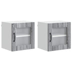 vidaXL Wandglas-Schrank LUCCA 2 pcs Graues Sonoma 40 x 31 x 40 cm