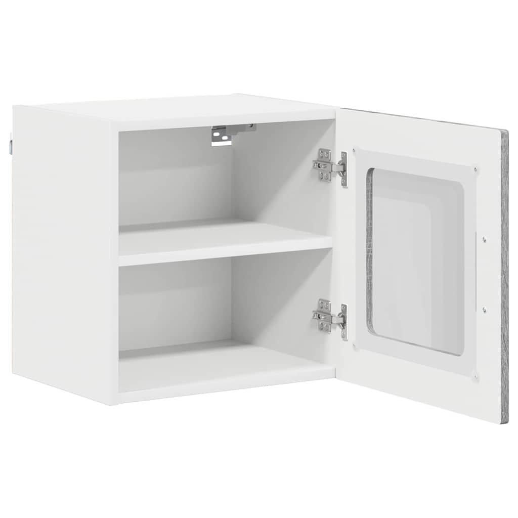 vidaXL Wandglas-Schrank LUCCA 2 pcs Graues Sonoma 40 x 31 x 40 cm