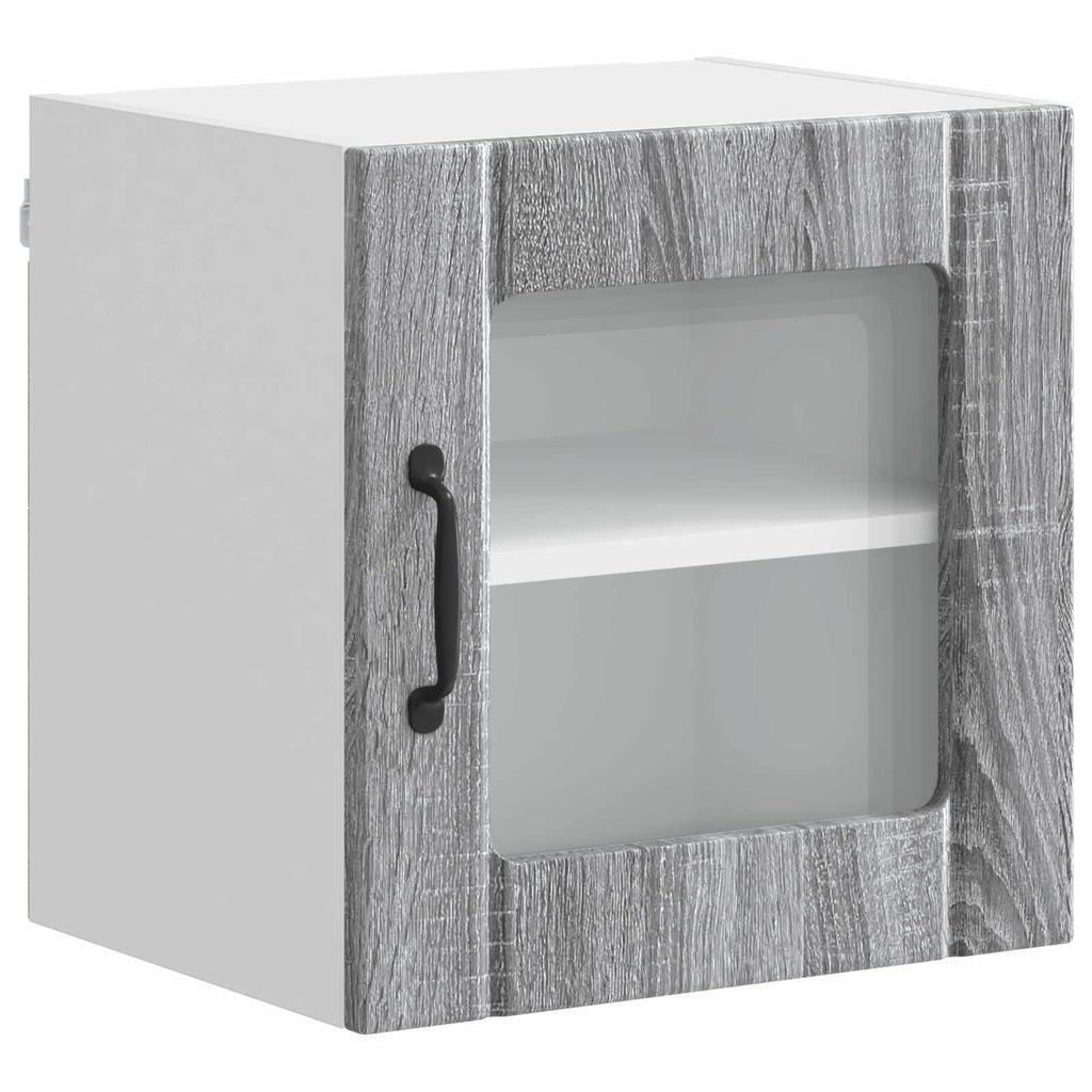 vidaXL Wandglas-Schrank LUCCA 2 pcs Graues Sonoma 40 x 31 x 40 cm