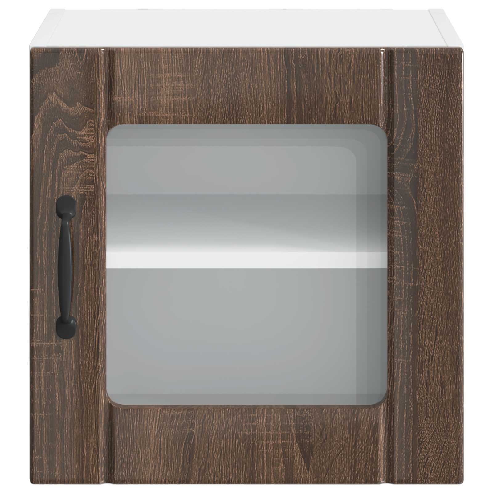vidaXL Wandglas-Schrank LUCCA Brauneiche 40 x 31 x 40 cm Holzwerkstoff