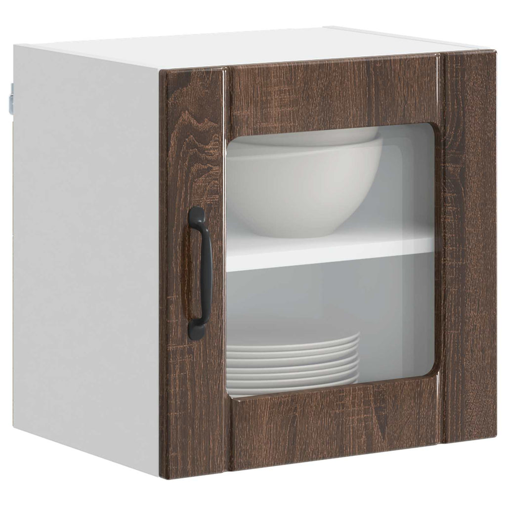 vidaXL Wandglas-Schrank LUCCA Brauneiche 40 x 31 x 40 cm Holzwerkstoff