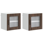 vidaXL Wandglas-Schrank LUCCA 2 pcs Brauneiche 40 x 31 x 40 cm