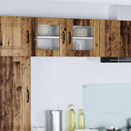 vidaXL Wandglas-Schrank LUCCA 2 pcs Altholz 40 x 31 x 40 cm
