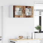 vidaXL Wandglas-Schrank LUCCA 2 pcs Altholz 40 x 31 x 40 cm