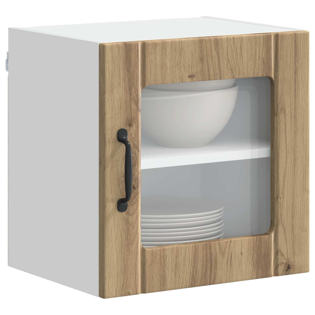 vidaXL Wandglas-Schrank LUCCA Artisan-Eiche 40 x 31 x 40 cm