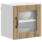 vidaXL Wandglas-Schrank LUCCA Artisan-Eiche 40 x 31 x 40 cm