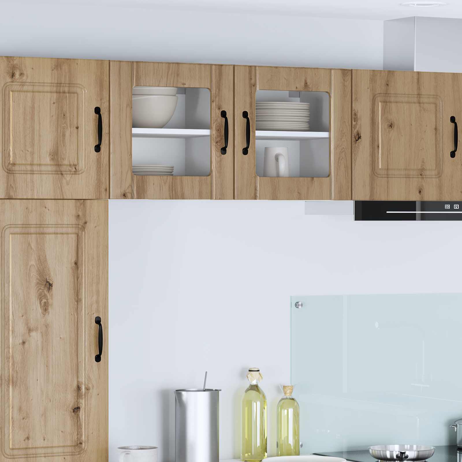 vidaXL Wandglas-Schrank LUCCA 2 pcs Artisan-Eiche 40 x 31 x 40 cm