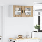 vidaXL Wandglas-Schrank LUCCA 2 pcs Artisan-Eiche 40 x 31 x 40 cm