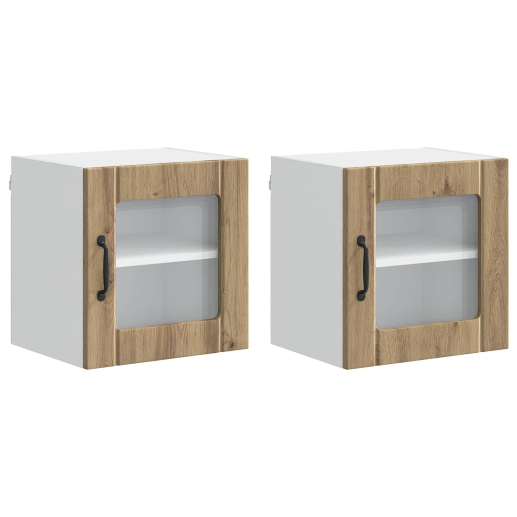vidaXL Wandglas-Schrank LUCCA 2 pcs Artisan-Eiche 40 x 31 x 40 cm
