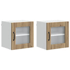 vidaXL Wandglas-Schrank LUCCA 2 pcs Artisan-Eiche 40 x 31 x 40 cm