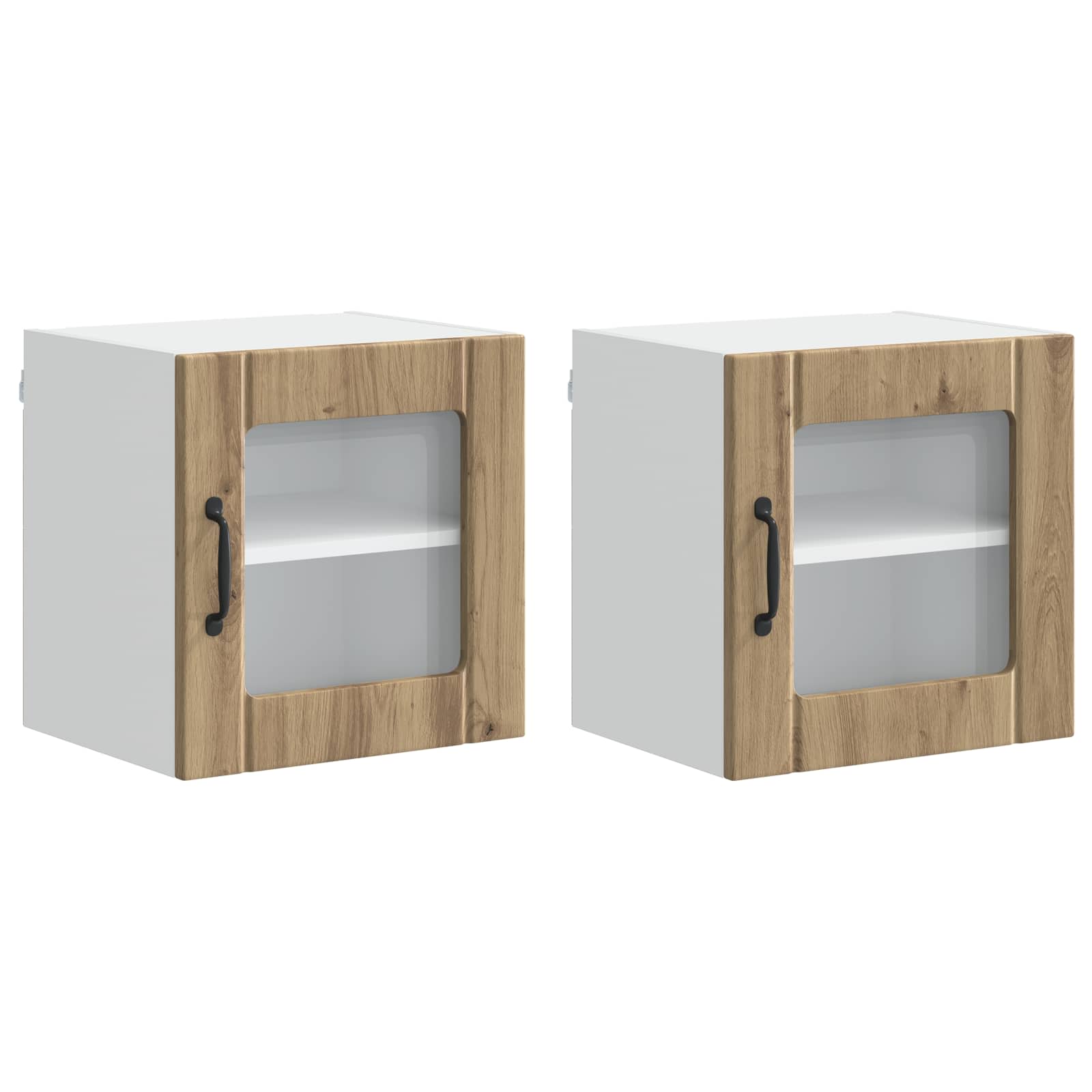 vidaXL Wandglas-Schrank LUCCA 2 pcs Artisan-Eiche 40 x 31 x 40 cm