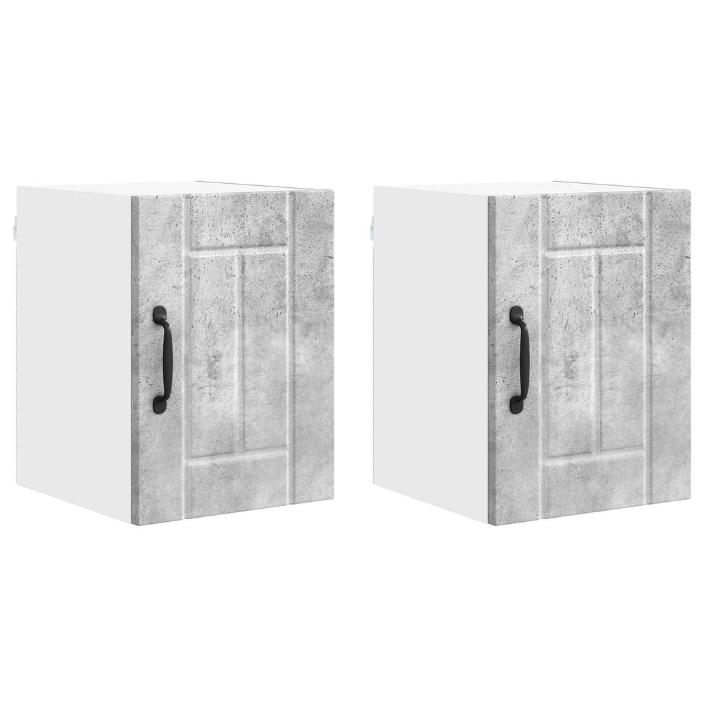 vidaXL Wandschrank LUCCA 2 pcs Betongrau 30 x 31 x 40 cm Holzwerkstoff