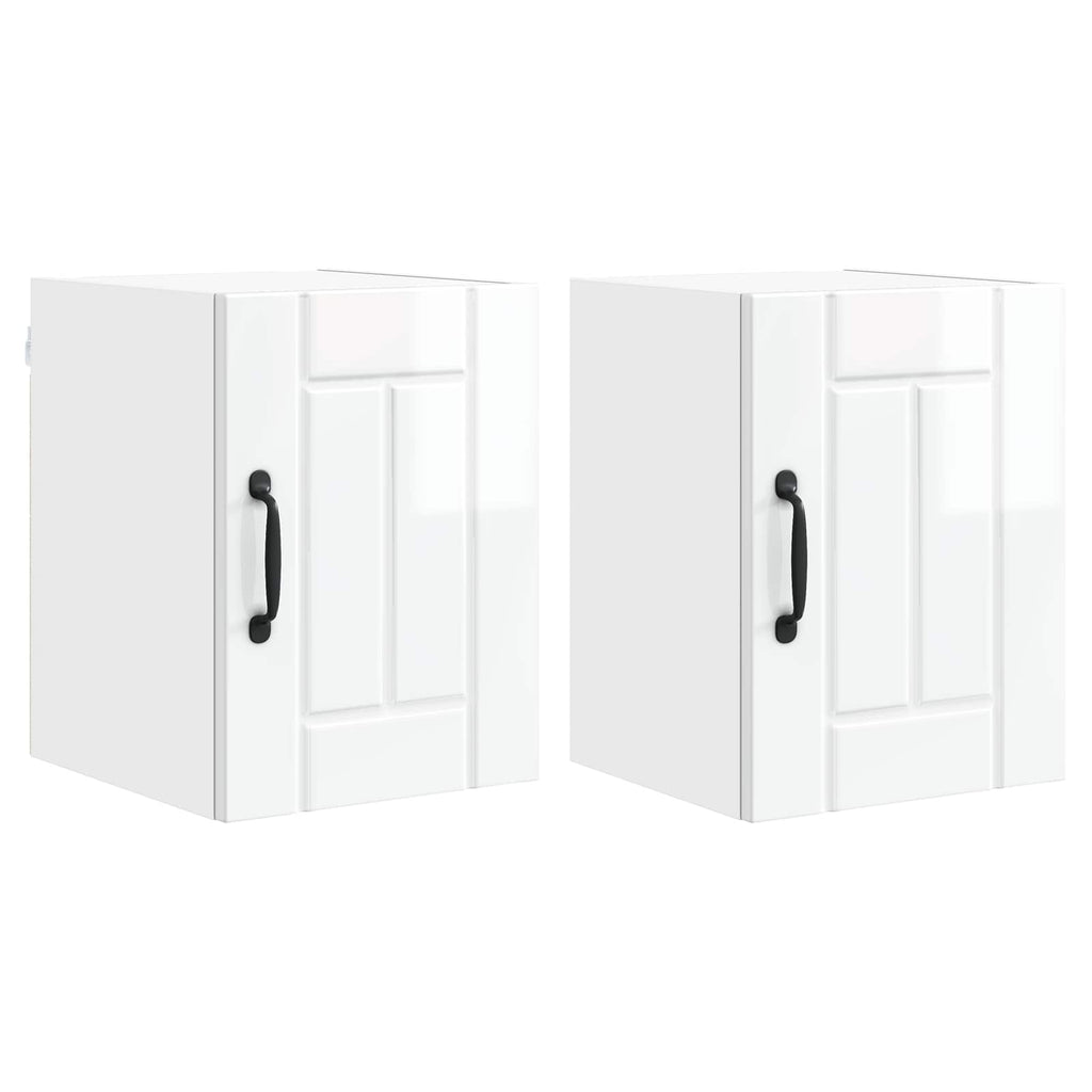 vidaXL Wandschrank LUCCA 2 pcs Hochglanz Weiß 30 x 31 x 40 cm