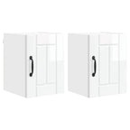 vidaXL Wandschrank LUCCA 2 pcs Hochglanz Weiß 30 x 31 x 40 cm